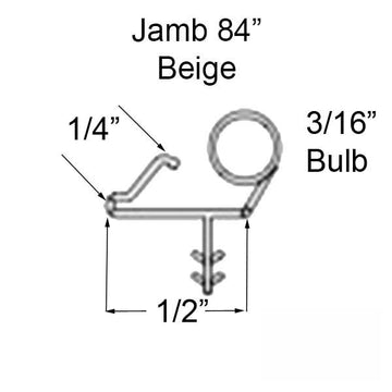Marvin Casement Window, Bulb Weather strip, Jamb - 84 inch - Beige